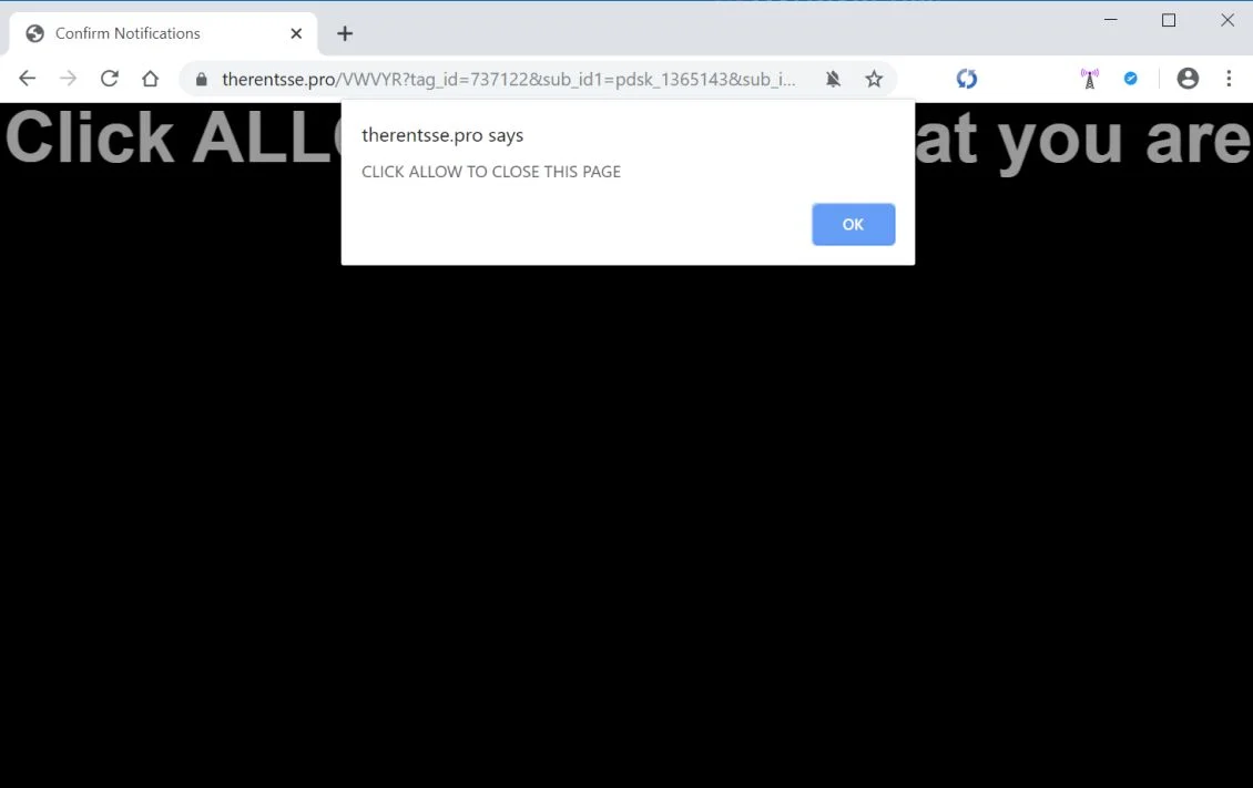 How to remove Therentsse.pro pop-up ads (Virus Removal Guide) 1 Image: Chrome browser is redirected to Therentsse.pro