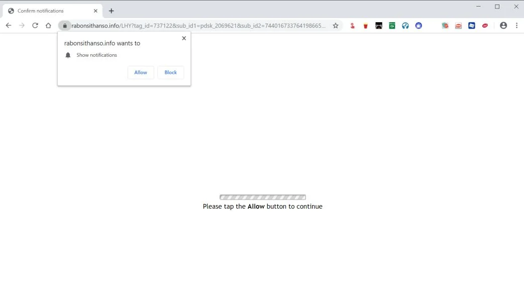 How to remove Rabonsithanso.info pop-up ads (Virus Removal Guide) 1 Image: Chrome browser is redirected to the Rabonsithanso.info site