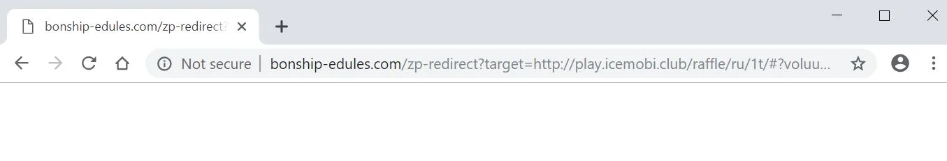 Image: Chrome browser is redirected to the Bonship-edules.com site