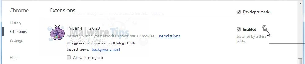 [Image: TVGenie Chrome virus]