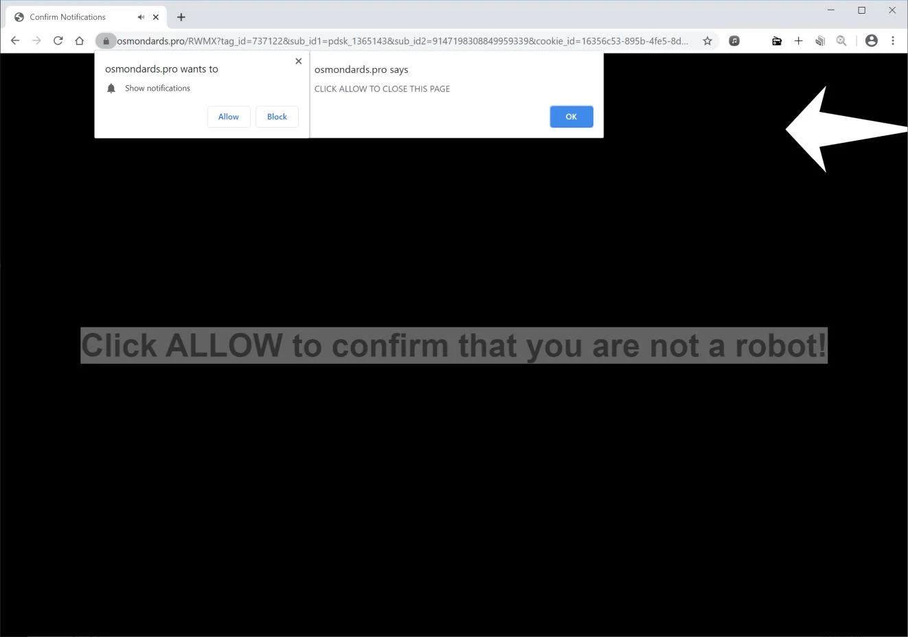 How to remove Osmondards.pro pop-up ads (Virus Removal Guide) 1 Image: Chrome browser is redirected to Osmondards.pro