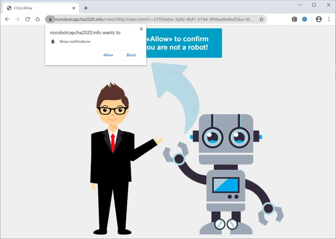 Remove Norobotcapcha2020.info pop-up ads (Virus Removal Guide) 1 Chrome browser is redirected to Norobotcapcha2020.info