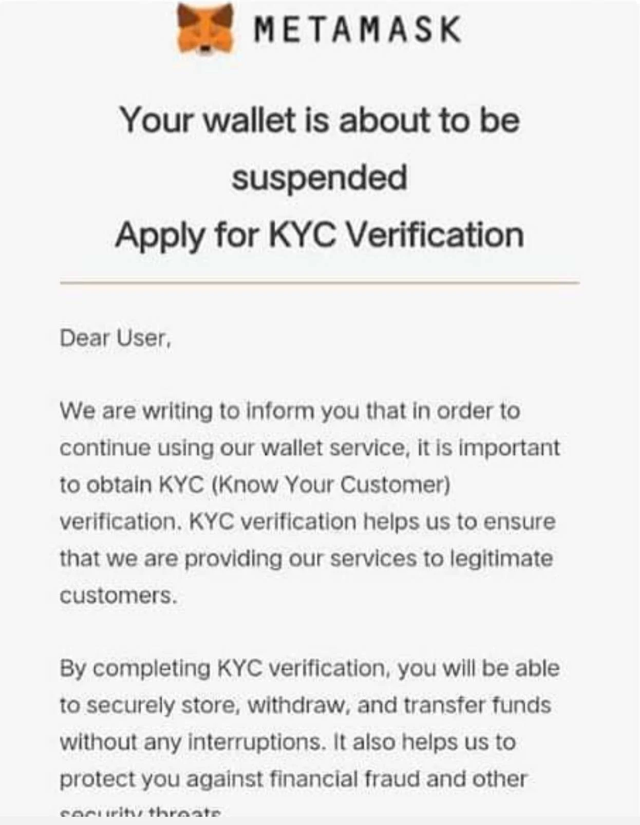 metmask email scam