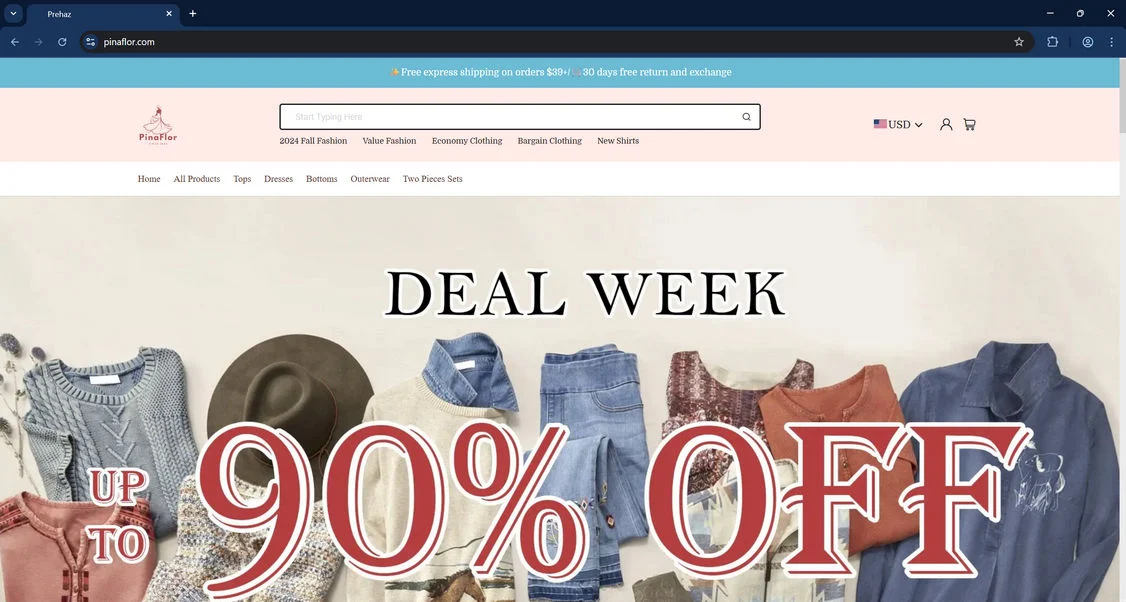 Pinaflor.com Review: A Scam Store? Key Facts Examined 1 Pinaflor.com scam