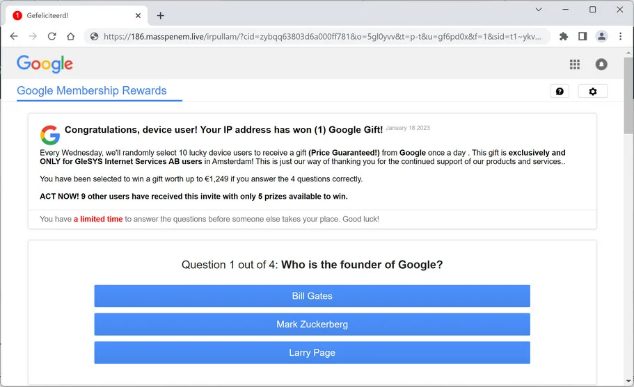 Image: Masspenem.live Survey Scam