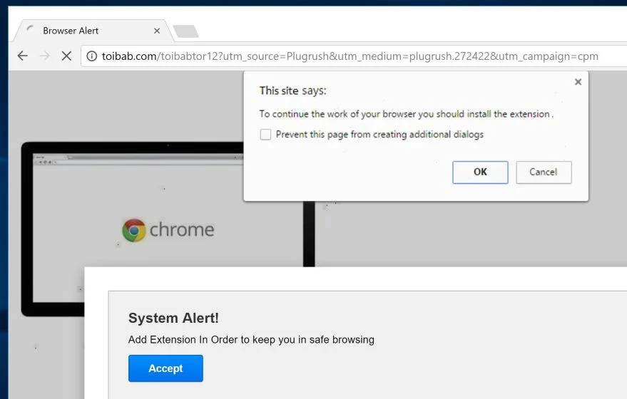 System Alert! Add Extension In Order to keep you safe in browsing virus