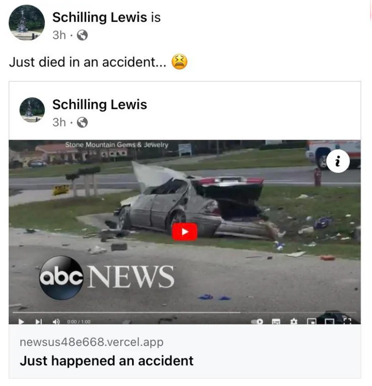 Don't Click! The "Just Happened An Accident" Facebook Scam 1 Just Happened An Accident