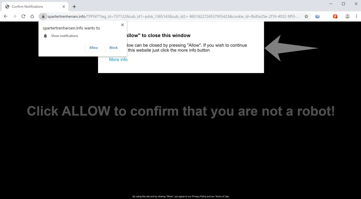 How to remove Spartertrenhersen.info pop-up ads (Virus Removal Guide) 1 Image: Chrome browser is redirected to Spartertrenhersen.info