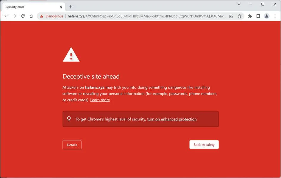 Image: Hafans.xyz Fake Antivirus Scan