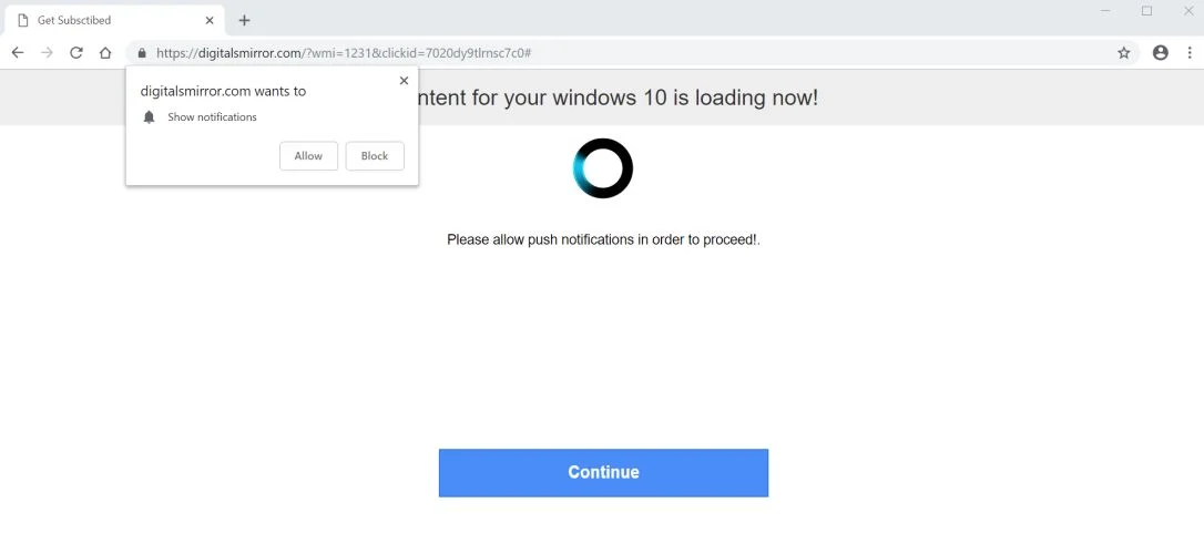digitalsmirror.com redirect virus