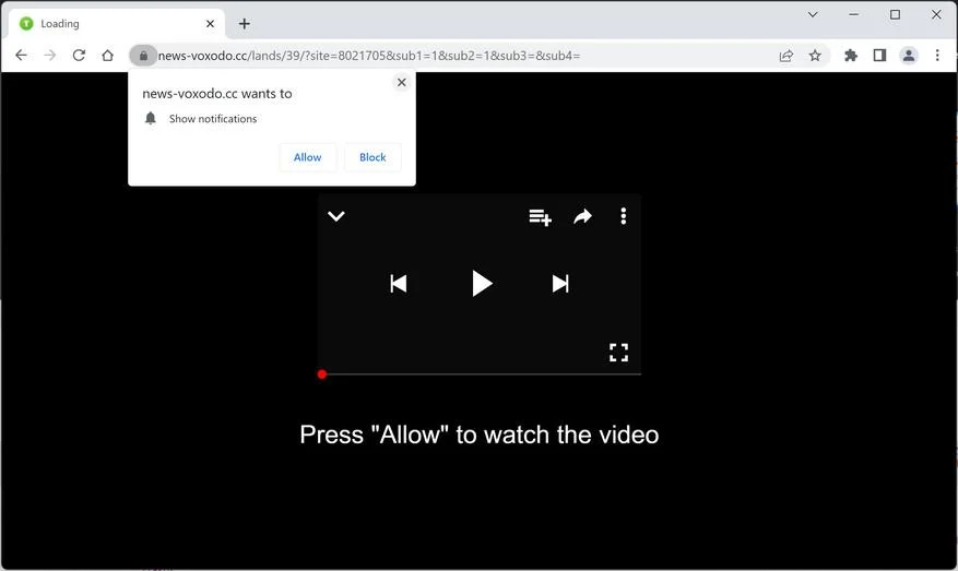 Remove News-voxodo.cc Pop-up Ads (Virus Removal Guide) 1 Image: Chrome browser is redirected to News-voxodo.cc