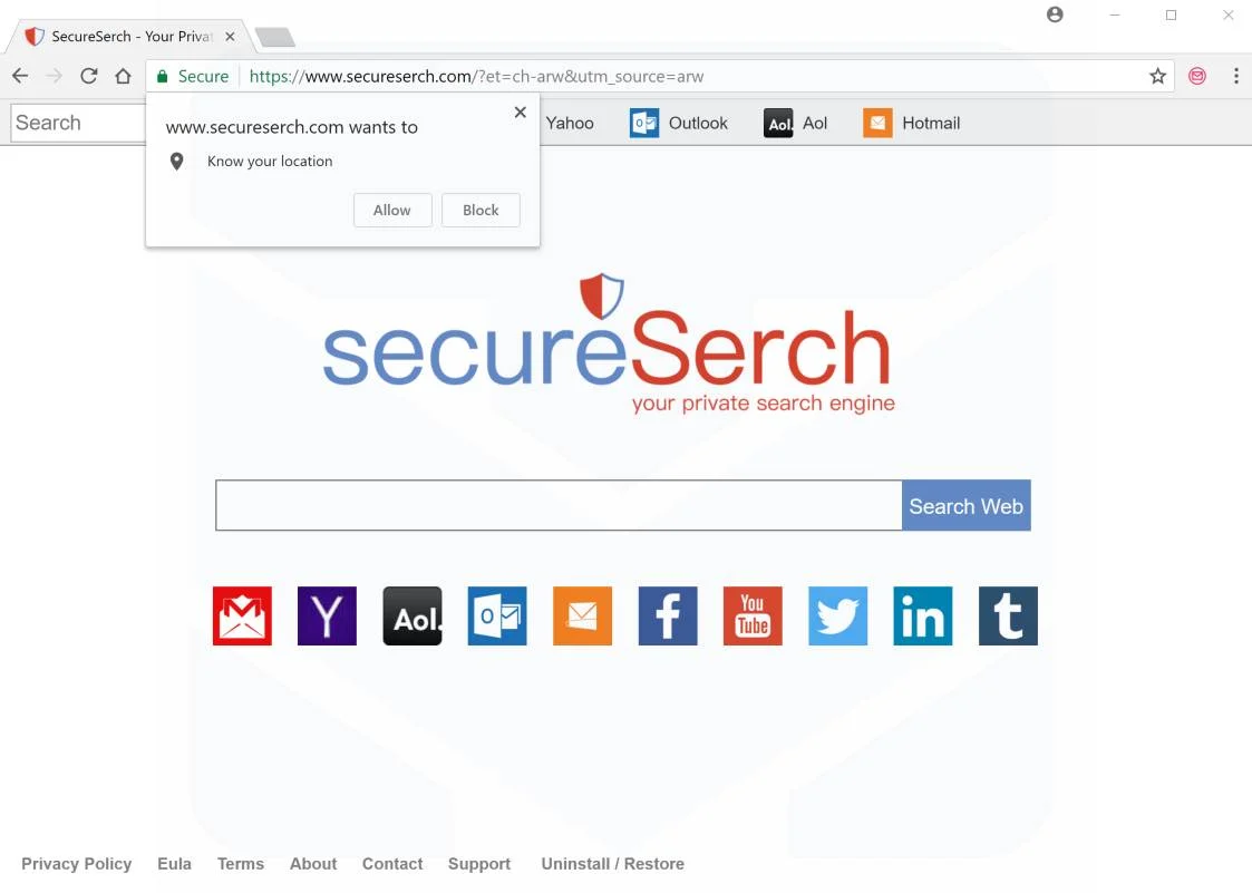 www.secureserch.com redirect virus