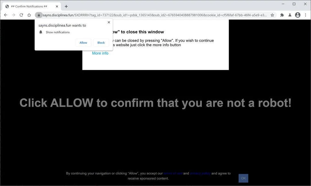 Remove Disciplinea.fun pop-up ads (Virus Removal Guide) 1 Image: Chrome browser is redirected to Disciplinea.fun
