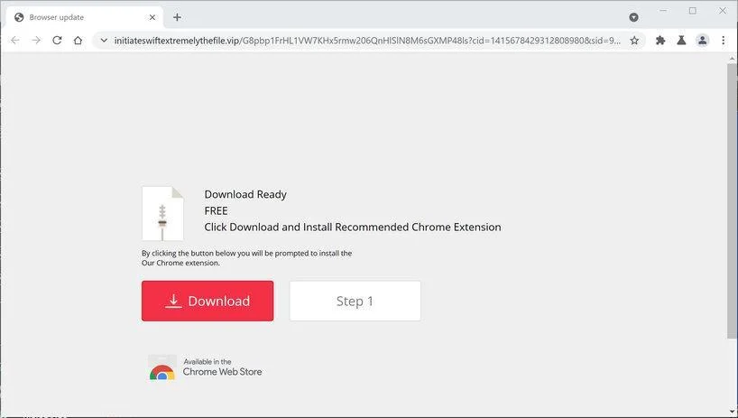 Remove Initiateswiftextremelythefile.vip redirect (Virus Removal Guide) 1 Image: Chrome browser is redirected to Initiateswiftextremelythefile.vip