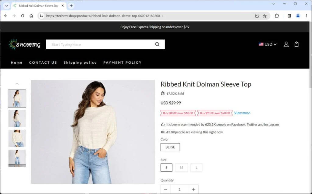 Techrev.shop scam
