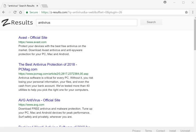 z-results.com redirect virus
