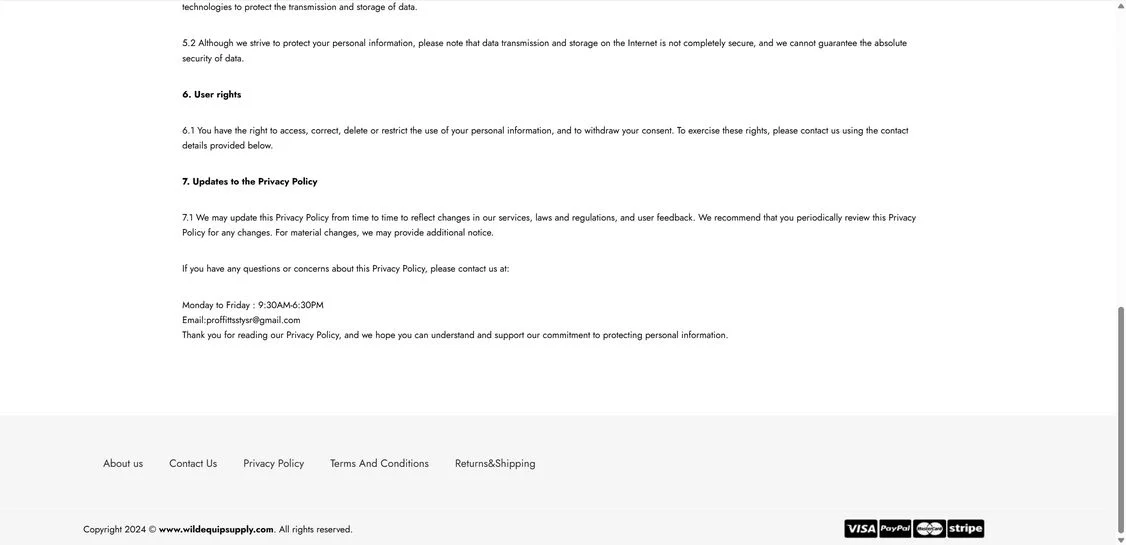 Wildequipsupply.com Scam Store - Total Ripoff, Stay Away 1 Wildequipsupply.com scam