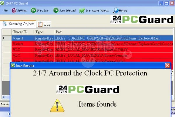 [Image: 24 Seven PC Guard scam]