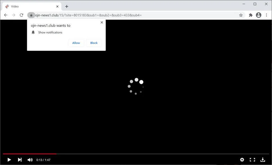 Remove Ojn-news1.club pop-up ads (Virus Removal Guide) 1 Image: Chrome browser is redirected to Ojn-news1.club