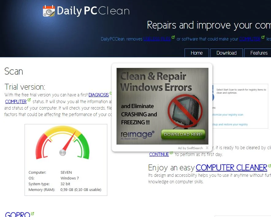 Ads by SwiftSearch Ads by SwiftSearch malware