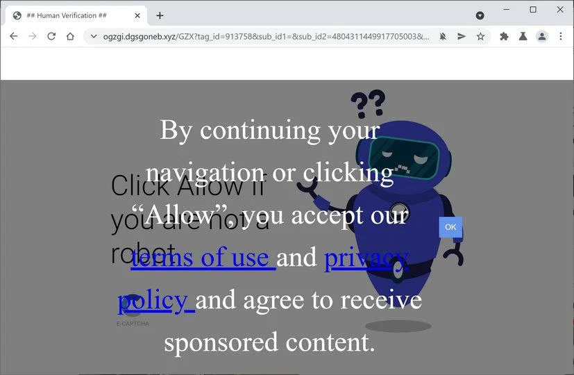 Remove Dgsgoneb.xyz pop-up ads (Virus Removal Guide) 1 Image: Chrome browser is redirected to Dgsgoneb.xyz