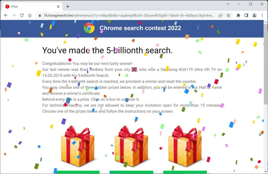 Remove Howgrewchi.live Ads (Virus Removal Guide) 1 Image: Chrome browser is redirected to Howgrewchi.live