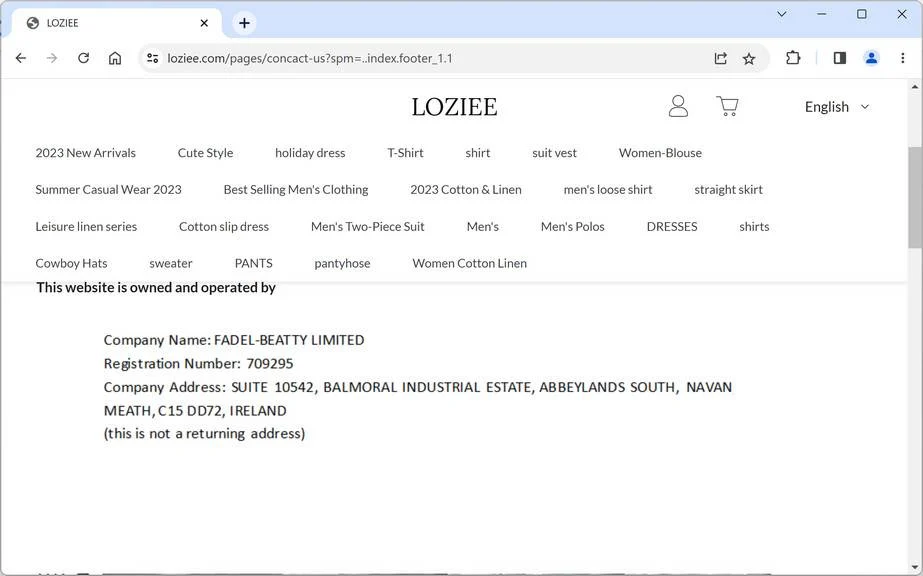 Loziee.com ad