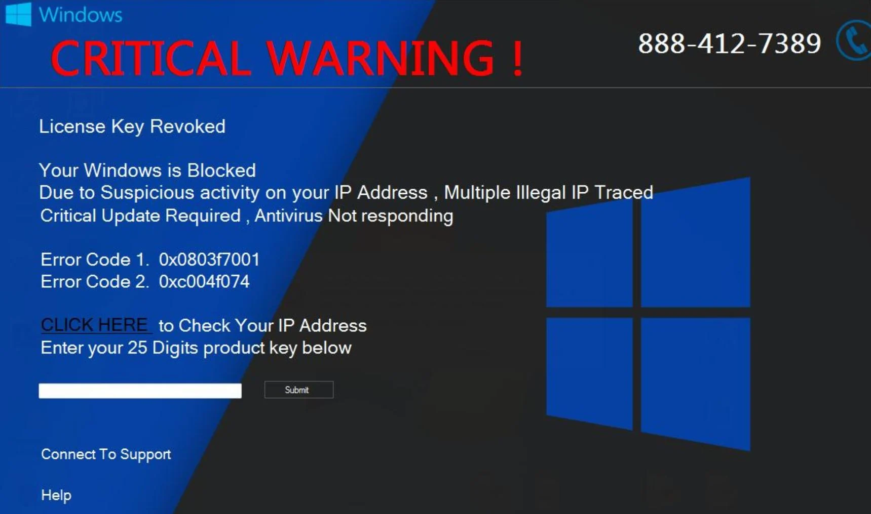 Image: CRITICAL WARNING! - Tech Support Scam