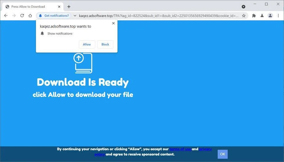 Remove Adsoftware.top pop-up ads (Virus Removal Guide) 1 Image: Chrome browser is redirected to Adsoftware.top