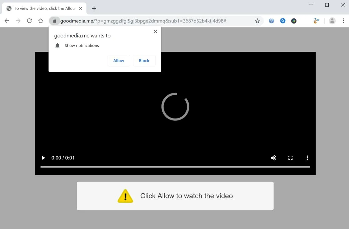 How to remove Goodmedia.me pop-up ads (Virus Removal Guide) 1 Image: Chrome browser is redirected to Goodmedia.me