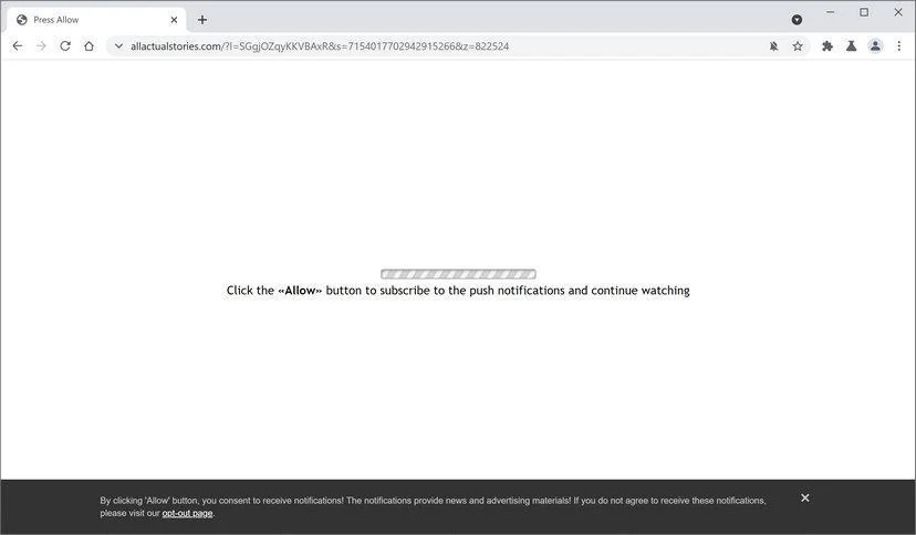 Remove Allactualstories.com pop-up ads (Virus Removal Guide) 1 Image: Chrome browser is redirected to Allactualstories.com