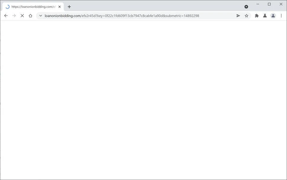 Image: Chrome browser is redirected to Loanonionbidding.com