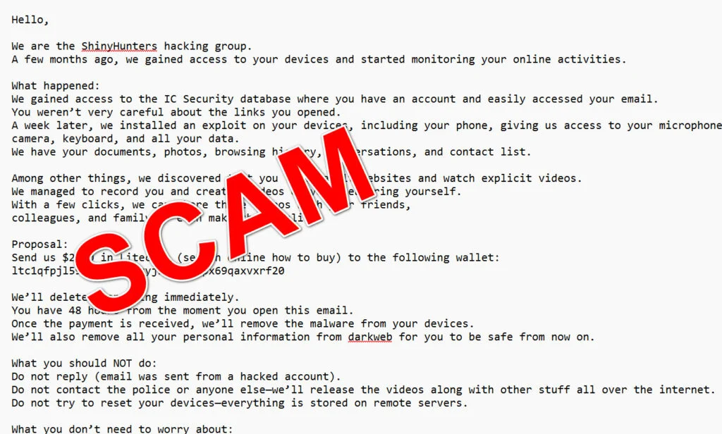 ShinyHunters Hacking Group Email Scam: What This Fake Sextortion Message Really Means 1 1 8
