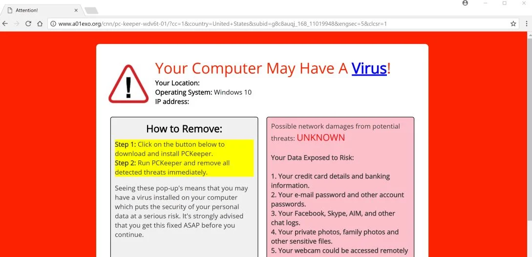 Your Computer May Have A Virus Scam Alert