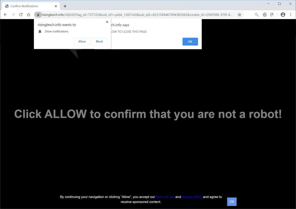 Remove Risinglesch.info pop-up ads (Virus Removal Guide) 1 Image: Chrome browser is redirected to Risinglesch.info