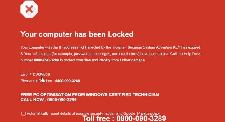 Error # DW6VB36 virus