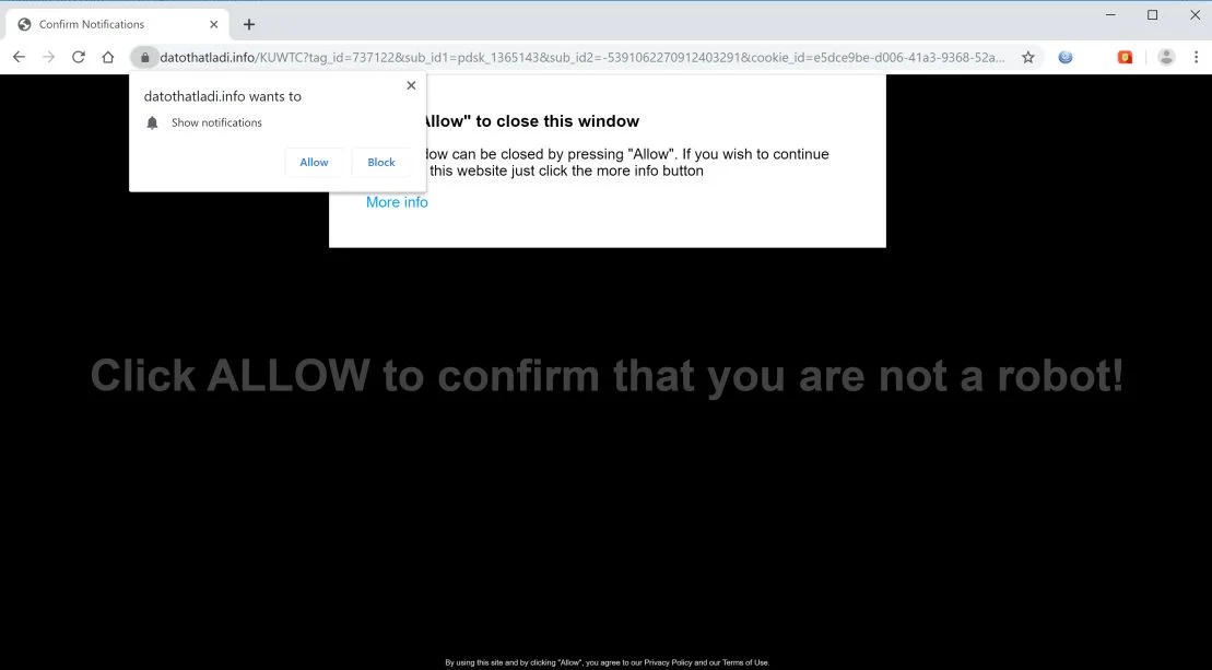 How to remove Datothatladi.info pop-up ads (Virus Removal Guide) 1 Image: Chrome browser is redirected to Datothatladi.info