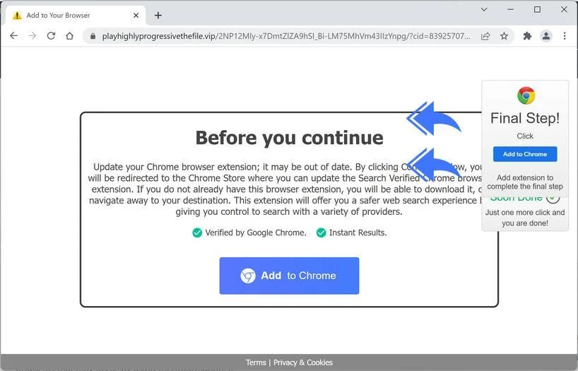 Remove Playhighlyprogressivethefile.vip Ads (Virus Removal Guide) 1 Image: Playhighlyprogressivethefile.vip browser redirect