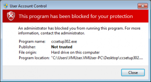 UAC Red Red UAC prompt
