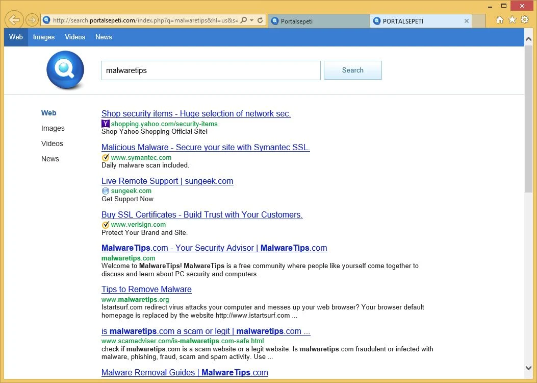 Search.Portalsepeti.com redirect Search.Portalsepeti.com Virus