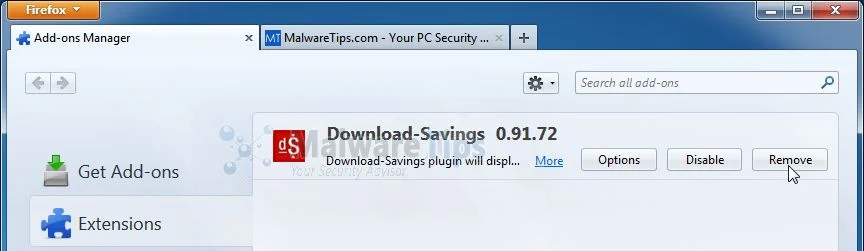[Image: Download Savings Firefox extension]