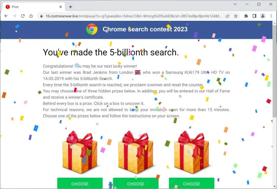 Exposed: The Truth Behind the Viral Annual Visitor Survey Scam 4 Screenshot of Costmeanwar.live Fake Survey