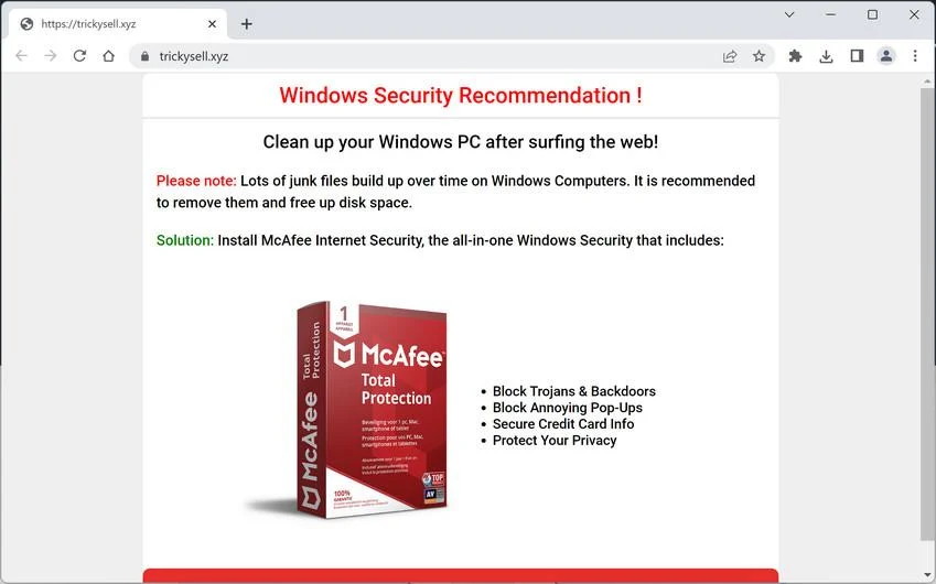 Remove Trickysell.xyz Pop-up Ads (Virus Removal Guide) 1 Image: Trickysell.xyz Ads