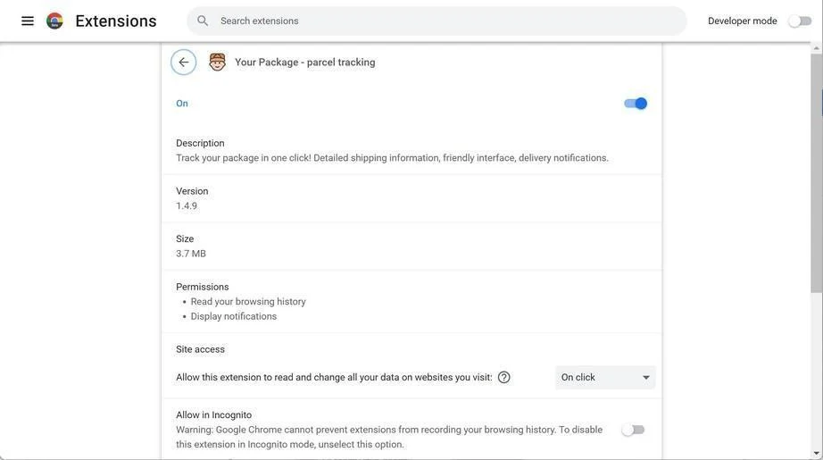 Image: Your Package - Parcel Tracking Chrome extension