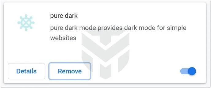 Remove Pure Dark browser extension (Virus Removal Guide) 1 Image: Pure Dark Chrome extension