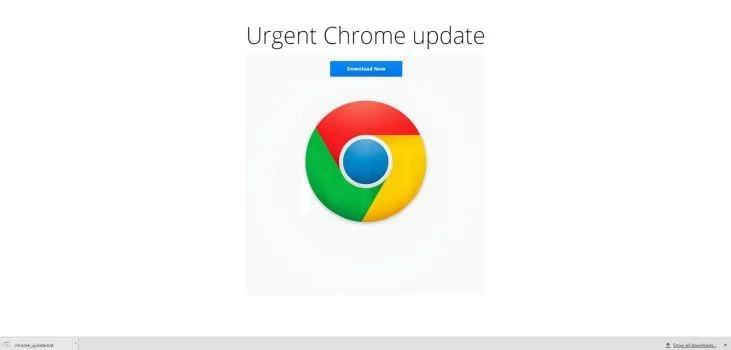 Fake Urgent Chrome Update virus