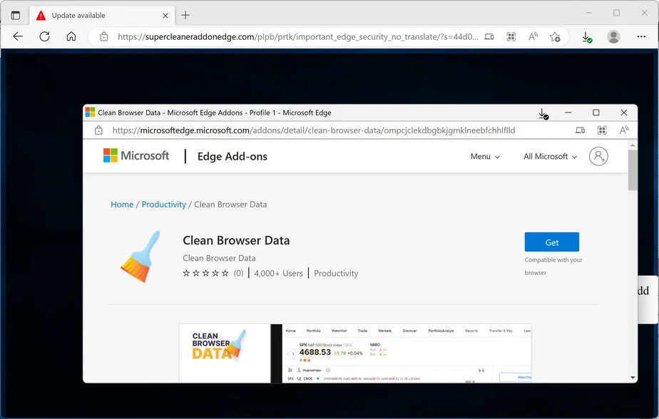 Image: Clean Browser Data Microsoft Edge Extension