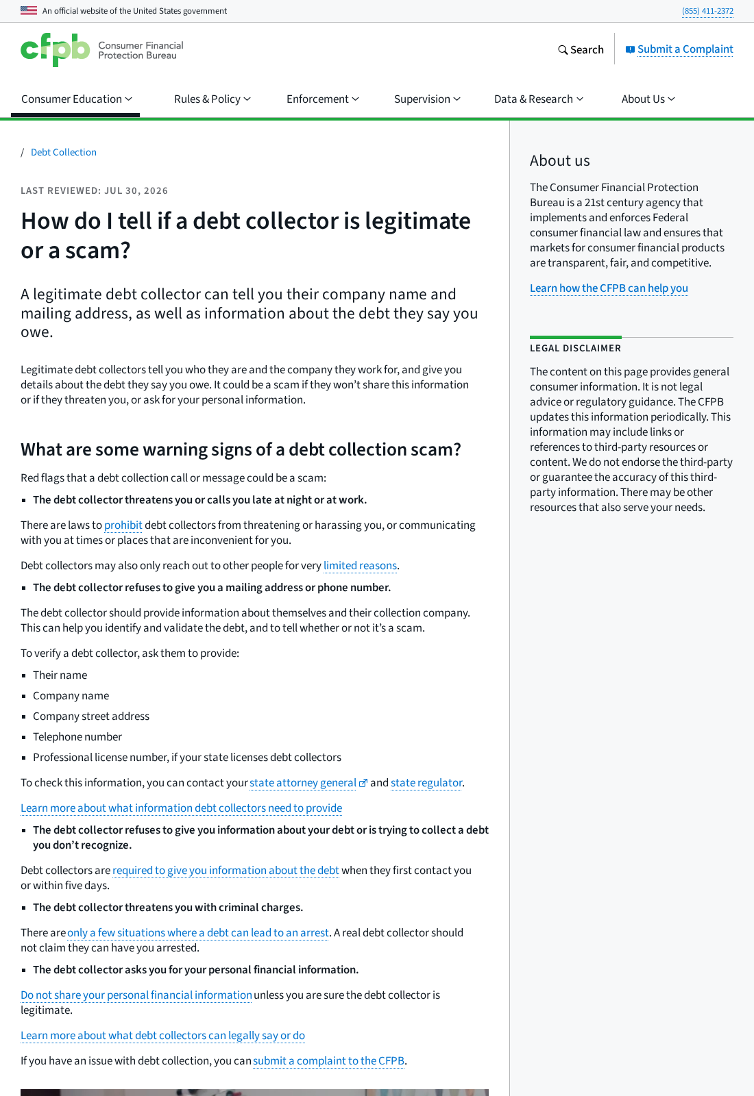888-608-0106 Voicemail Warning: Debt Claims and Case Numbers Explained 1 Consumer Financial Protection Bureau guidance explaining warning signs of suspicious debt collection calls