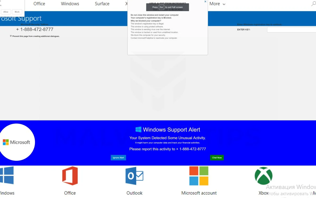 Error #278D5 Microsoft Scam virus
