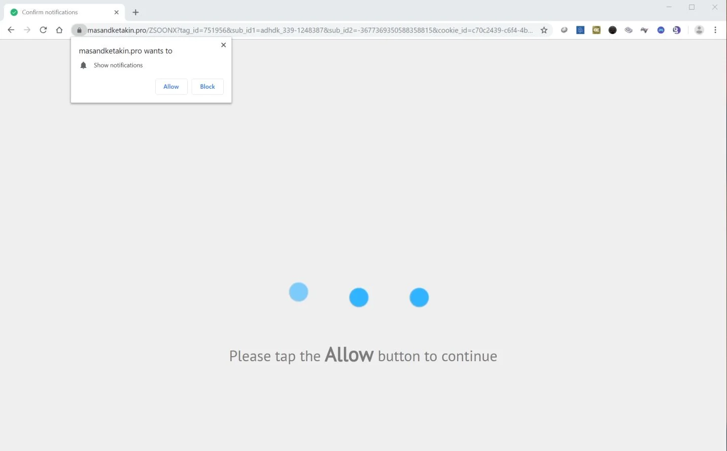 How to remove Masandketakin.pro pop-up ads (Virus Removal Guide) 1 Image: Chrome browser is redirected to Masandketakin.pro